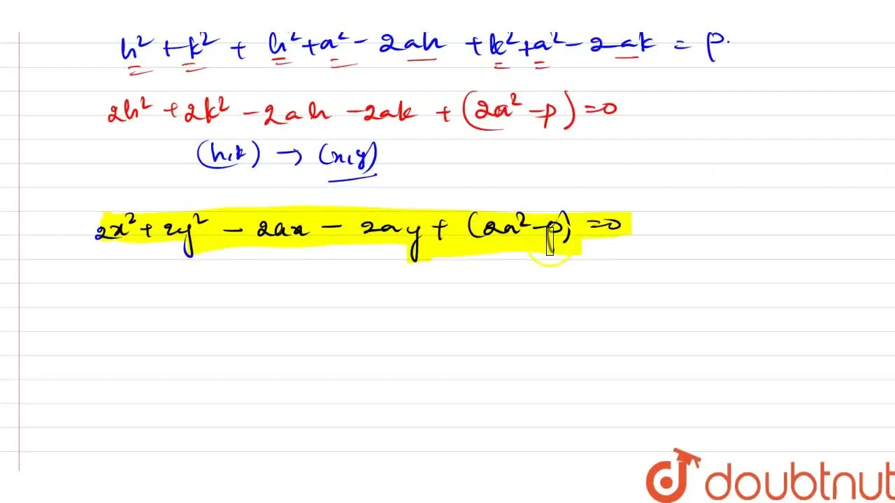 A point moves so that the sum of the squares of its distances from the