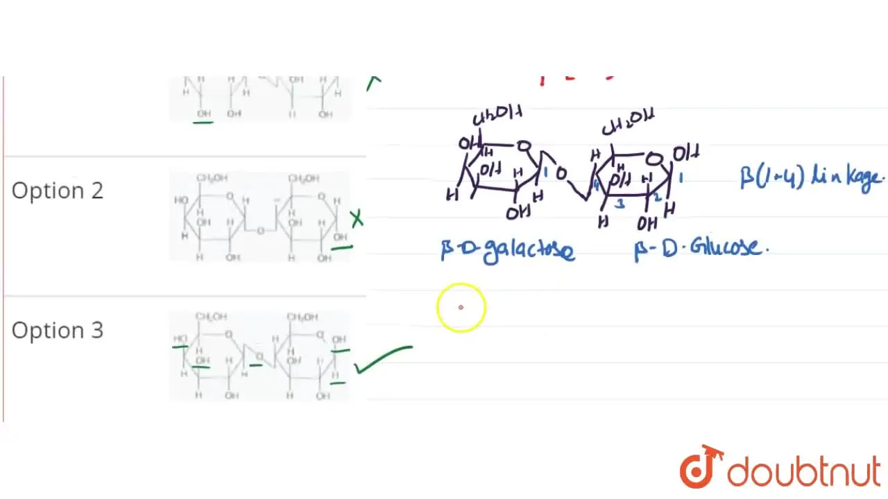 [Telugu] Which one of the following is the structure of lactose