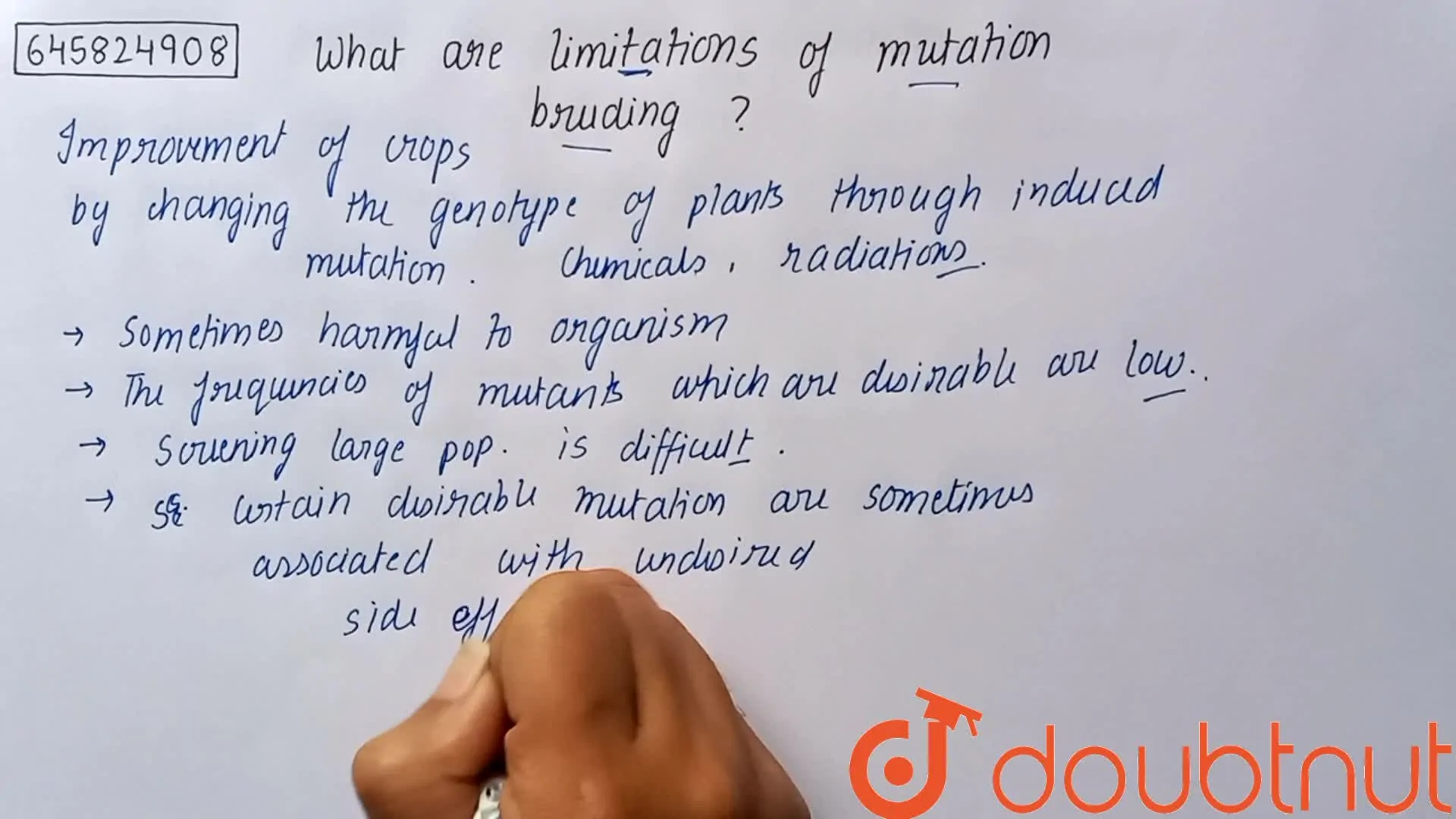 What are limitations of mutation breeding?