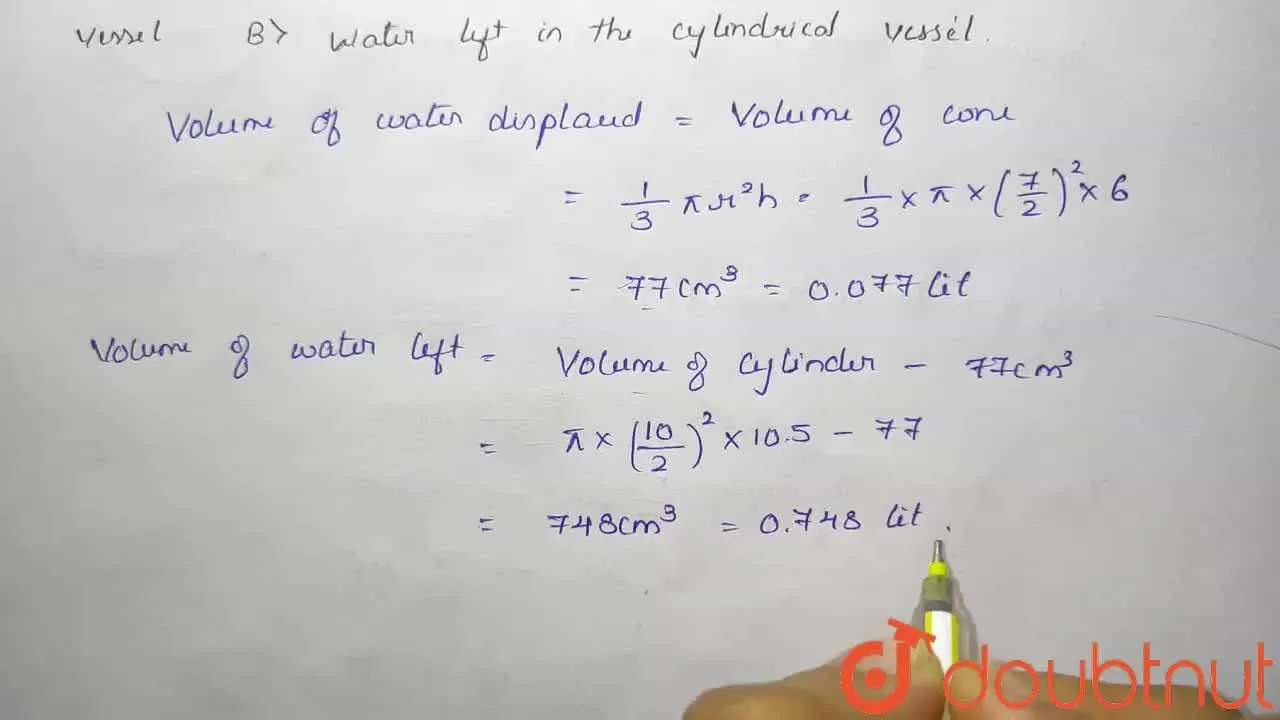 [Kannada] A cylindrical vessel with internal solid diameter 10 cm and