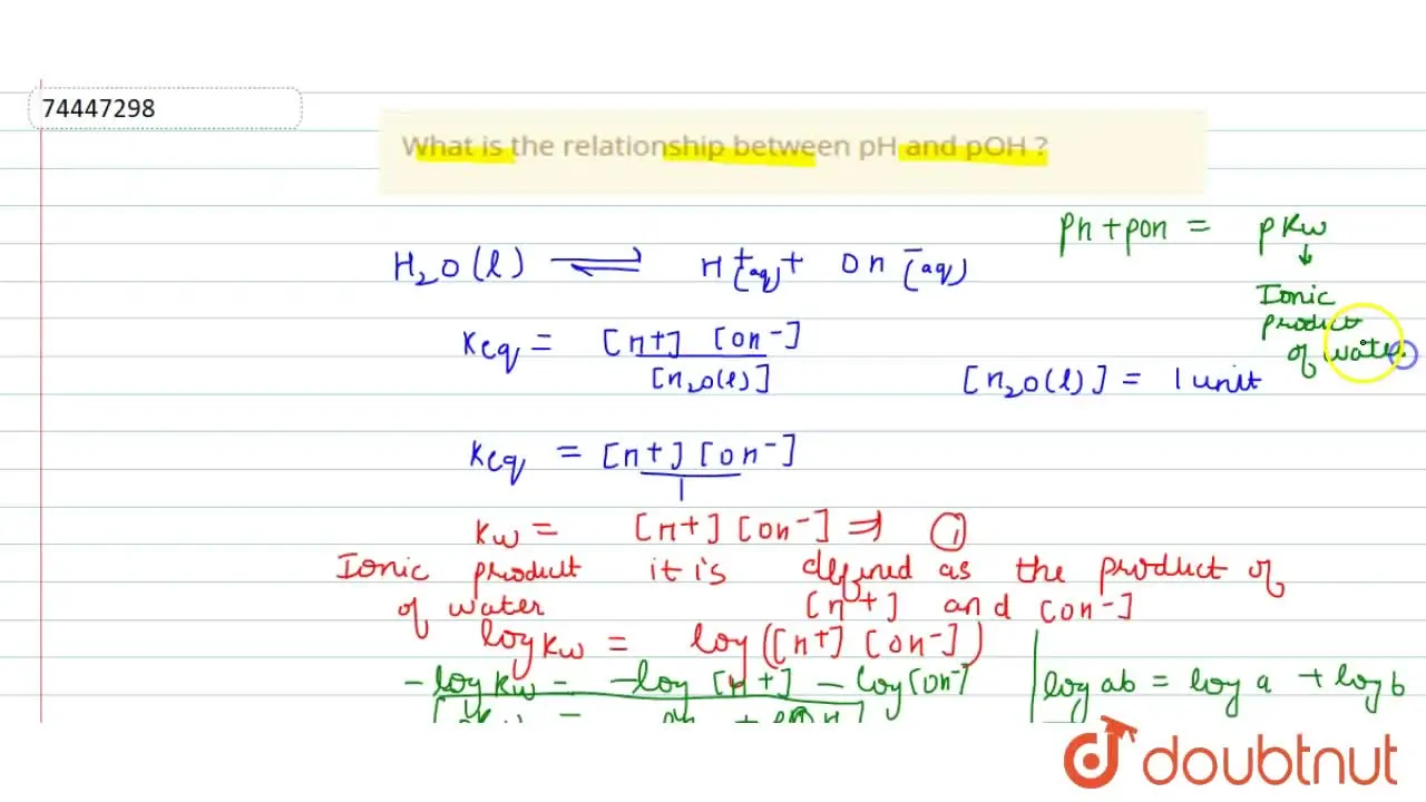 What is the relationship between pH and pOH