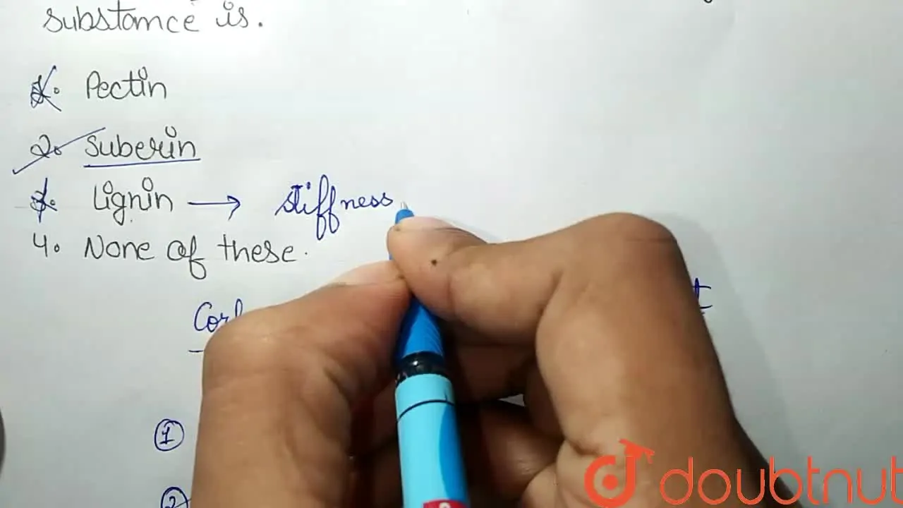 The walls of cork cells are thickened by the deposition of an organic