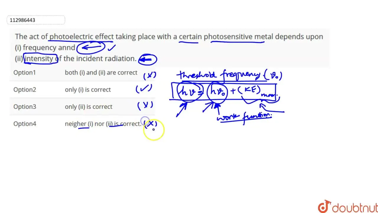 The Act Of Photoelectric Effect Taking Place With A Certain Photosensi