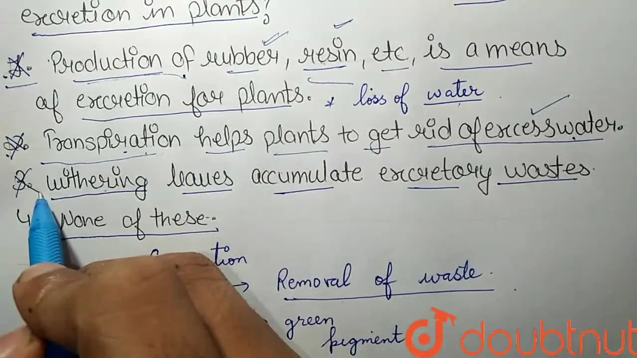 Which of the following is incorrect about excretion in plants?