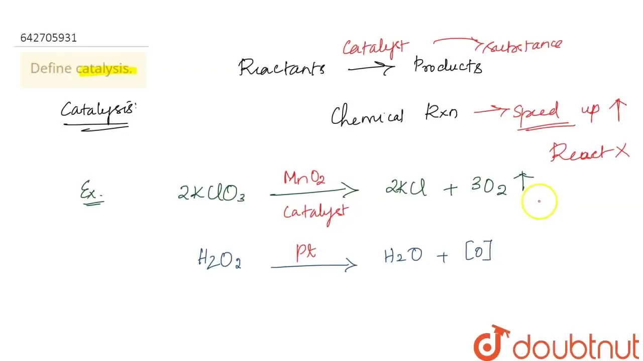 [Tamil] Define catalysis.