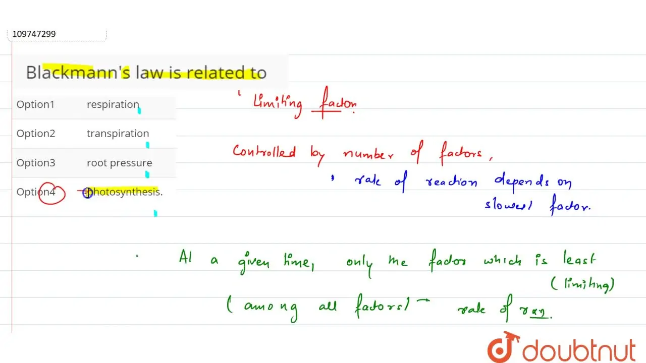 Blackmann's law is related to