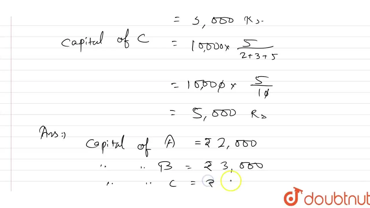 [Bengali] A ,B And C Jointly Invested Rs. 10000 In A Business. If Afte