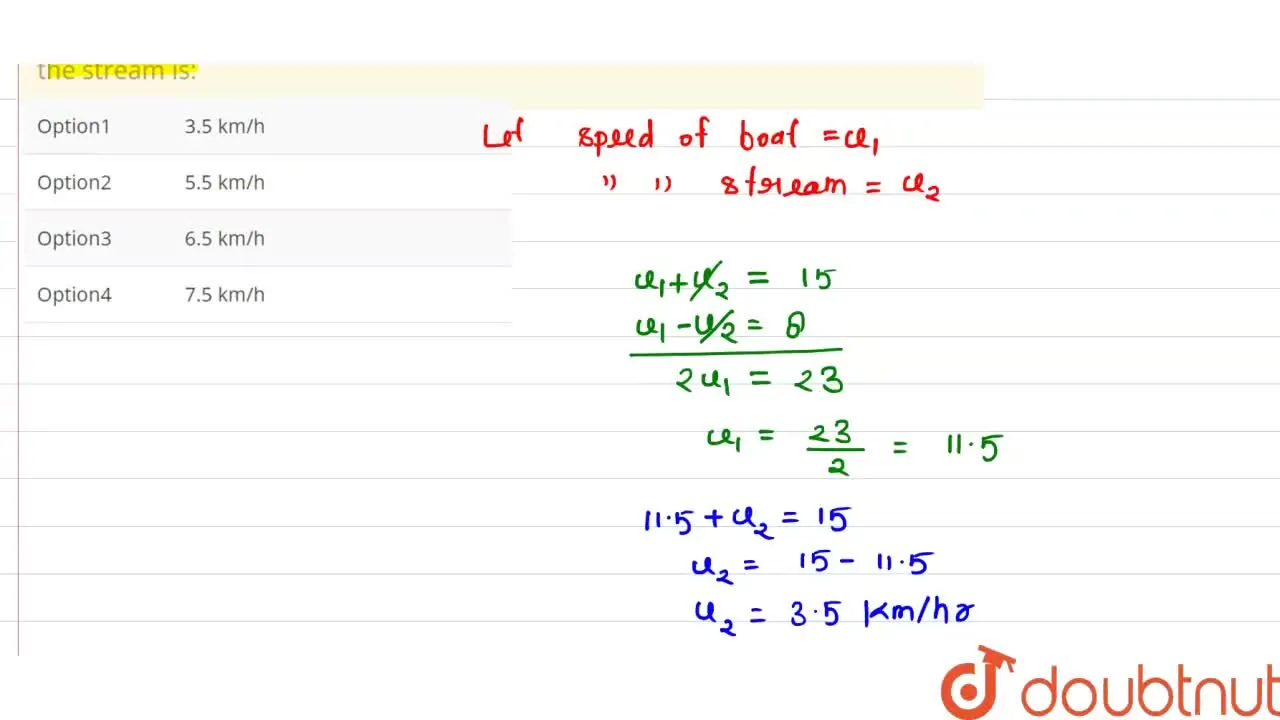 A boat is rowed downstream at 15 km/h and upstream at 8 km/h. The spee