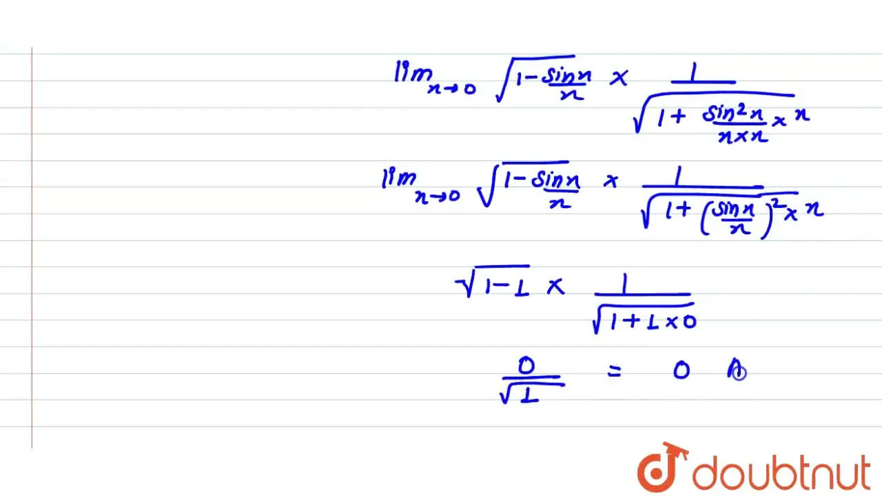 lim(x rarr0)sqrt((xsin x)/(x+sin^(2)x))