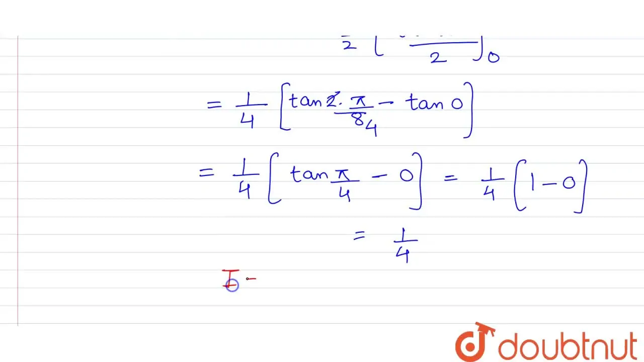 int_(0)^(pi//8) (sec^(2) 2x)/2 dx` is equal to