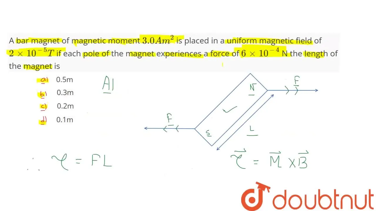 [Bengali] A bar of moment 3.0Am^2 is placed in a unifo