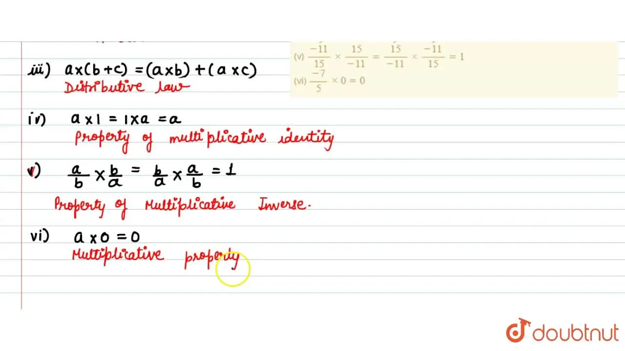 Name the property of multiplication illustrated by the following state