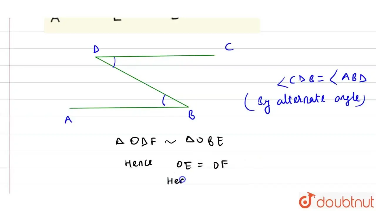 In The Adjoining Figure, ABCD Is A Parallelogram Whose Diagonals Int