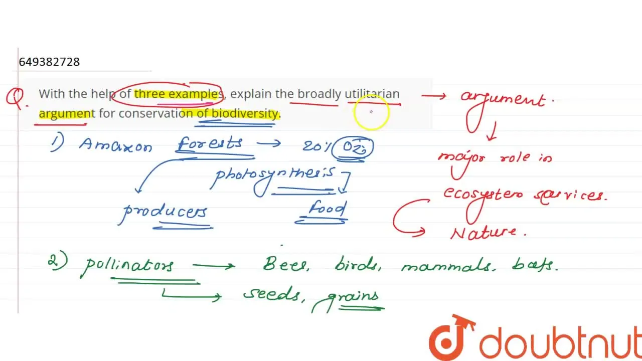 With the help of three examples, explain the broadly utilitarian argum