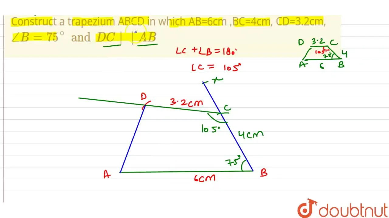 Solved: 2.(a) On the grid below draw a trapezium with height 4 cm and area  18 cm^2. One side of th [Math]