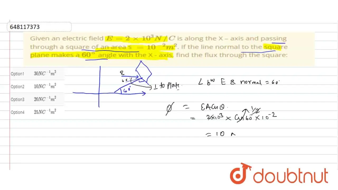 Given an electric field E= 2 xx 10^3 N//C is along the X – axis and p