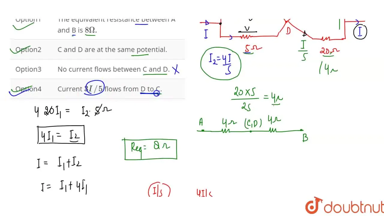 When Some Potential Differece Is Maintained Between A And B, Current I