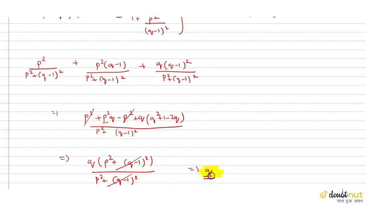 If tan alpha ,tan beta are th roots of the eqution x^2+px+q=0 (p