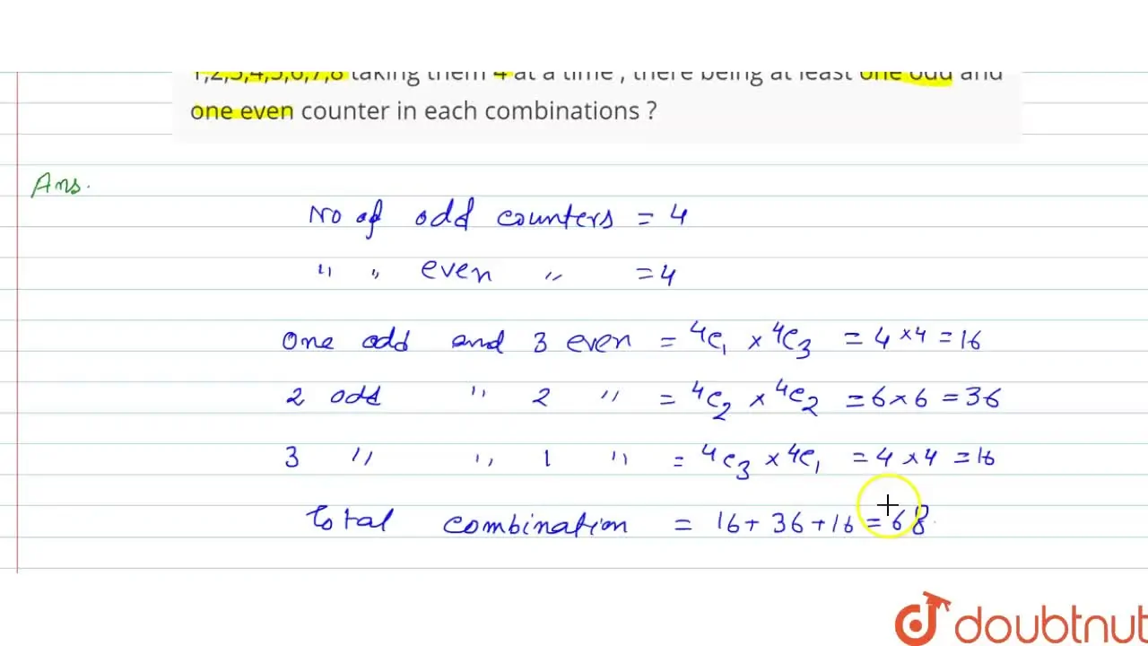 [Bengali] How many combinations can be formed of eight counters marked