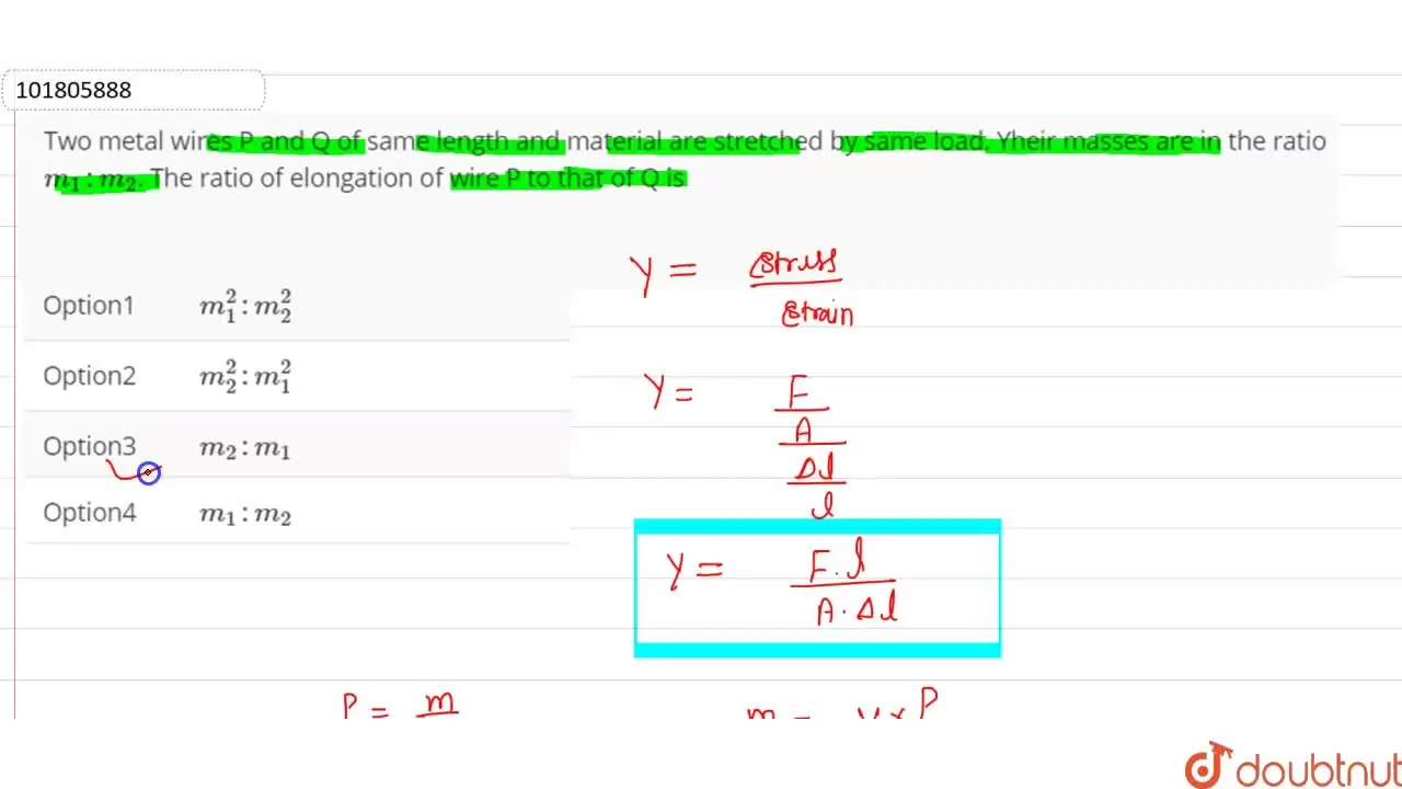 Two metal wires P and Q of same length and material are stretched by s