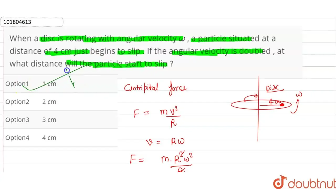 When a disc is rotating with angular velocity omega , a particle situa