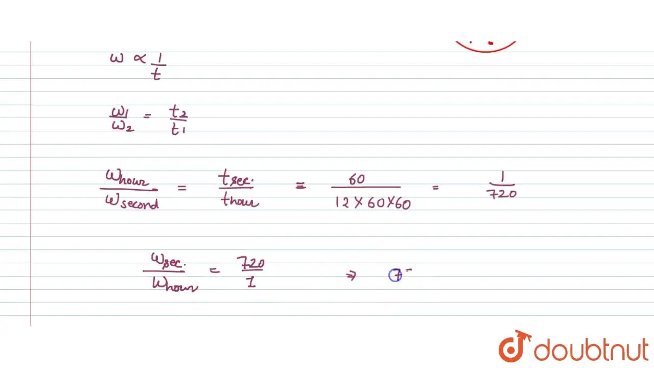The ratio of angular speed of a secondhad to the hourhand of a watch