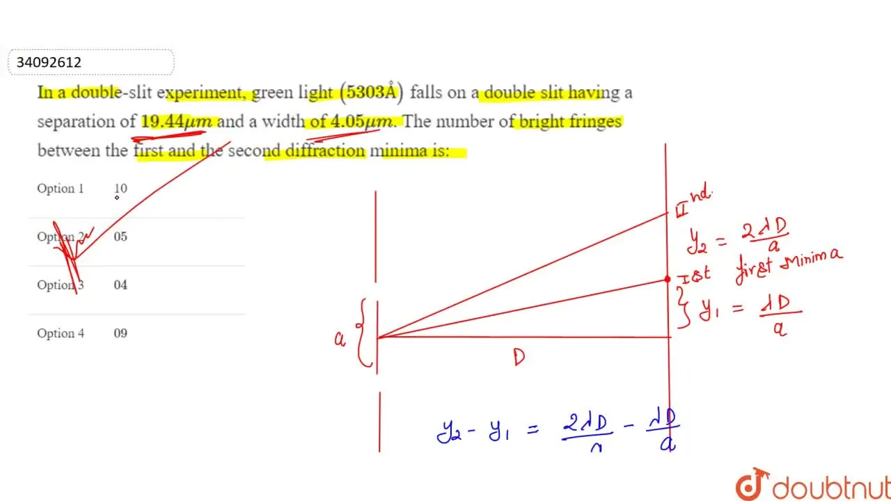 in a double slit experiment green light 5303