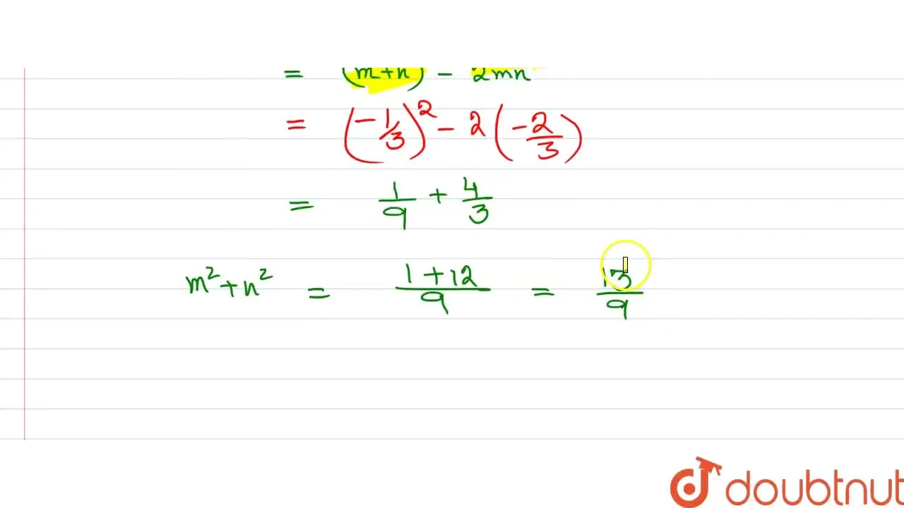 If m and n are zeroes of the polynomial (3x^2 - x – 2), find the value