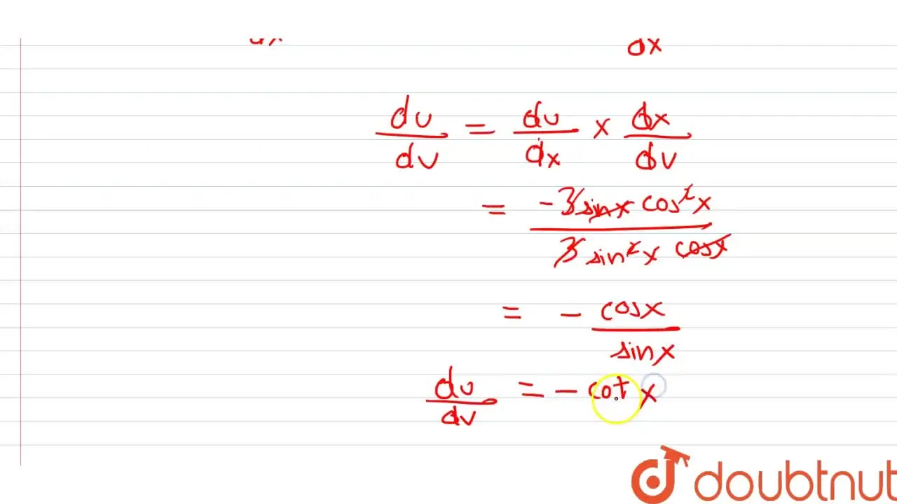 The derivative of cos^(3)x w.r.t. sin^(3)x is