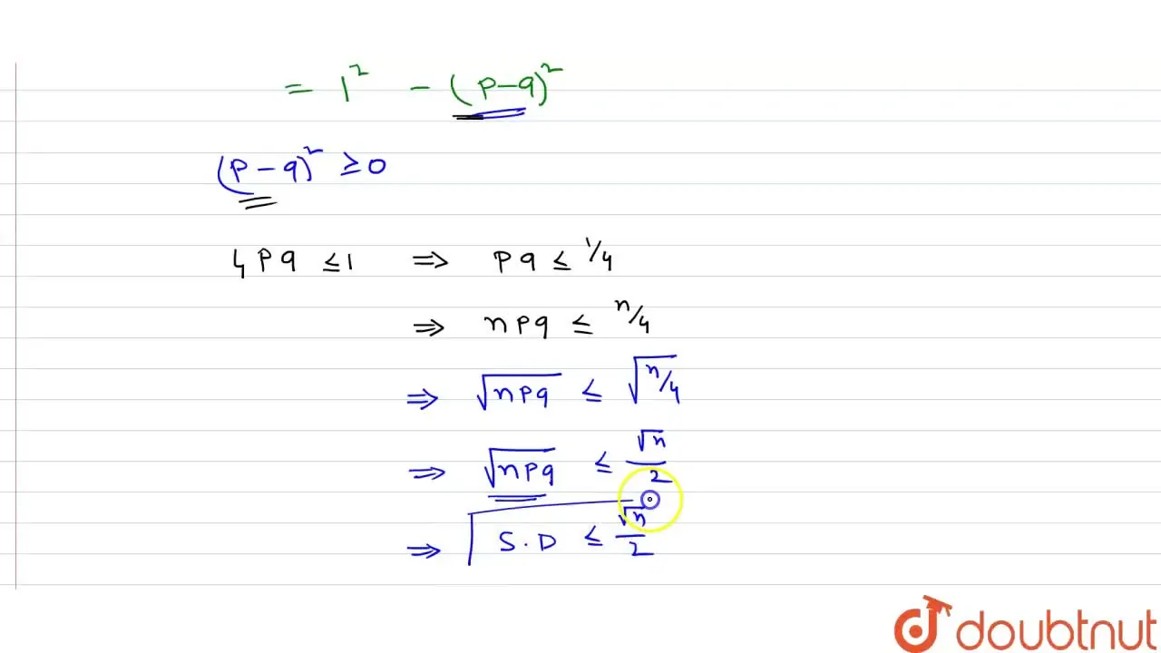 [Bengali] Show that the standard deviation of a binomial distribution