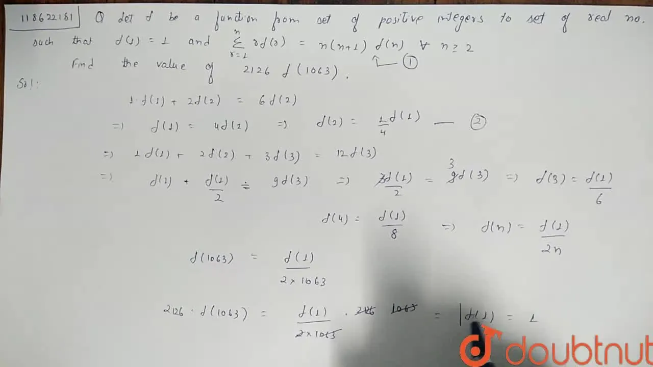 Let F Be A Function From The Set Of Positive Integers To The Set Of Re