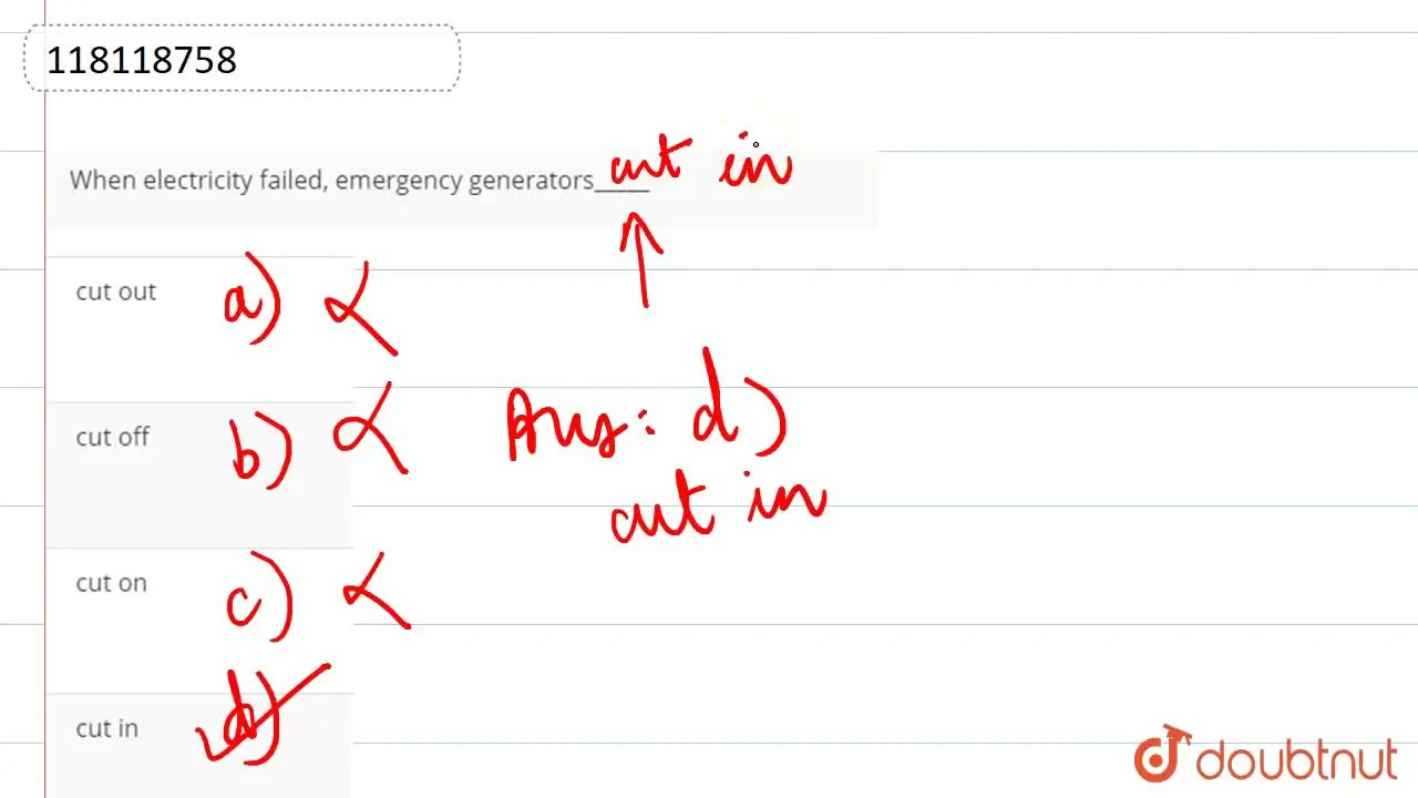 When electricity failed, emergency generators