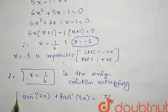 kannada-solve-tan-1-2x-tan-1-3x-pi-4