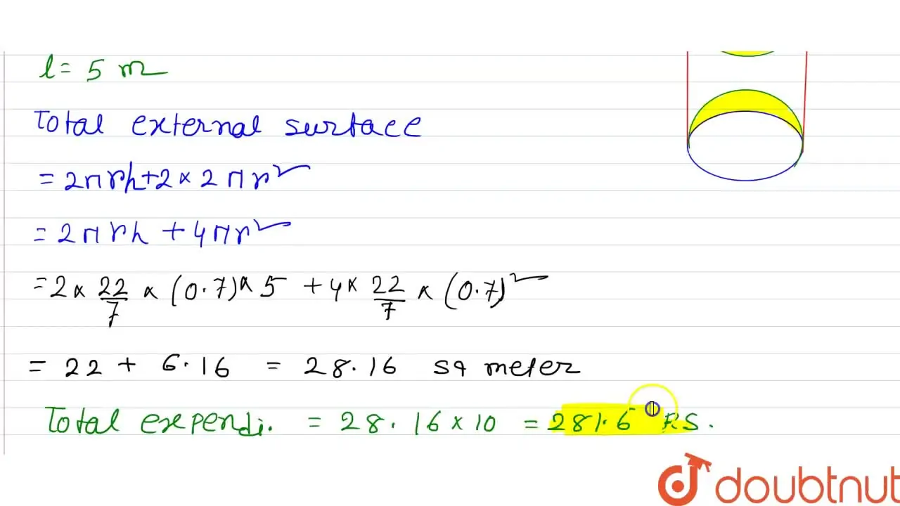[Bengali] Both ends of right circular cylindrical tank are semicircula