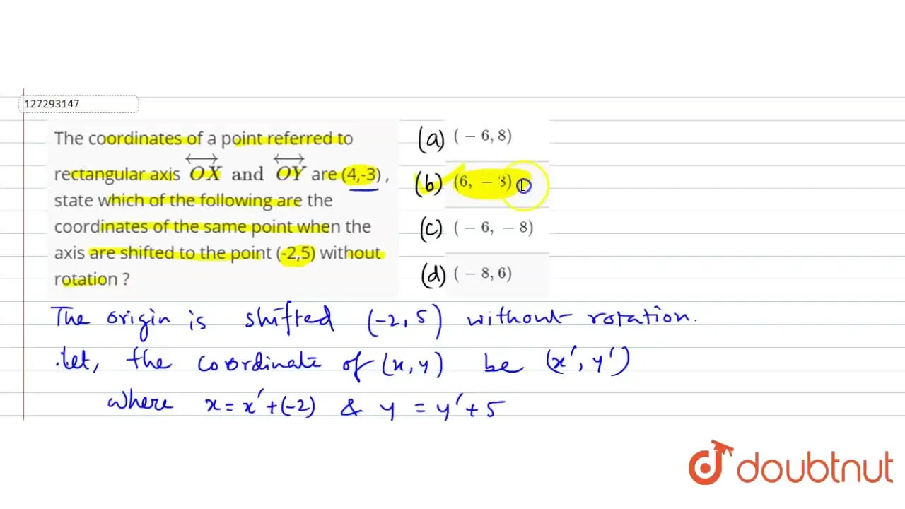 [Bengali] The coordinates of a point referred to rectangular axis over