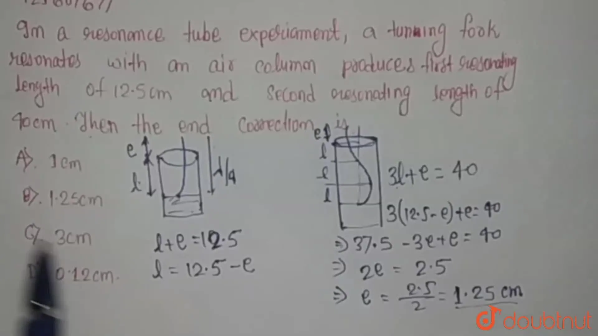 In a resonance tube experiment ,a tuning fork resonates with an air co