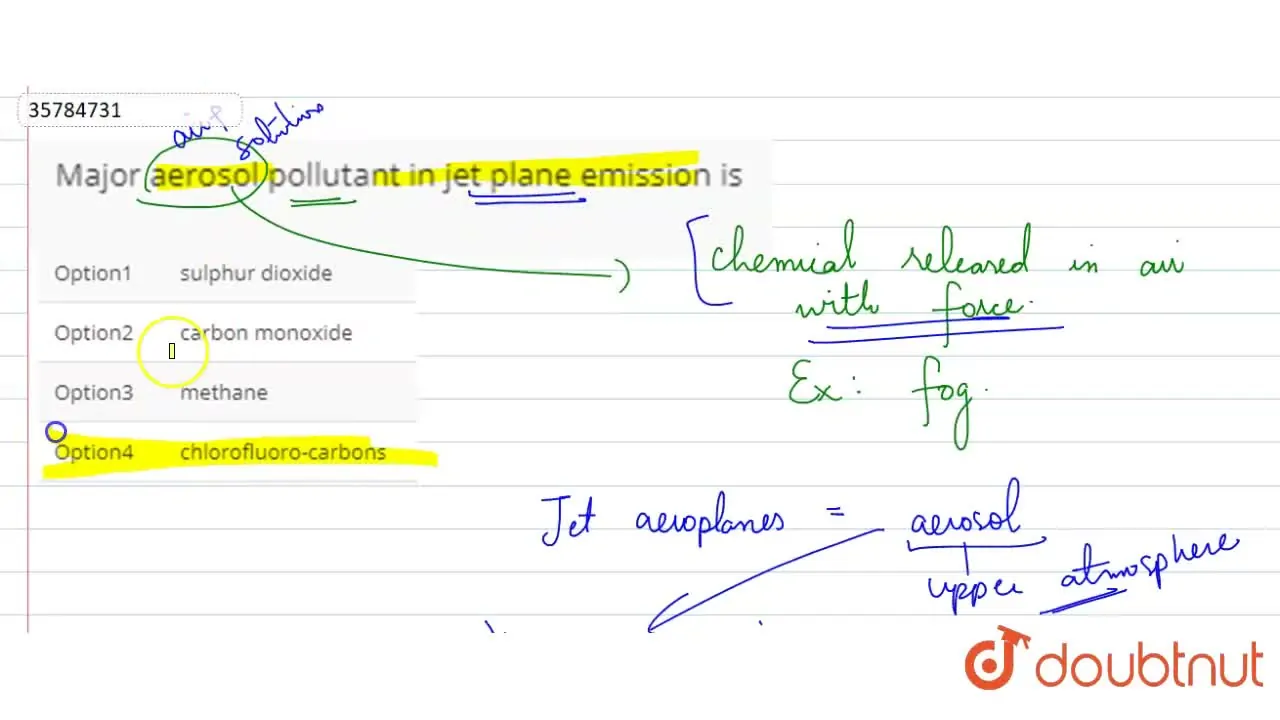 Major aerosol pollutant in jet plane emission is