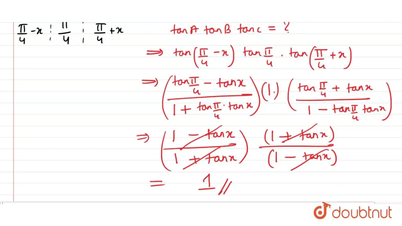 If A,B,C Are In A.P And B=(pi)/4 Then TanAtanBtanC=