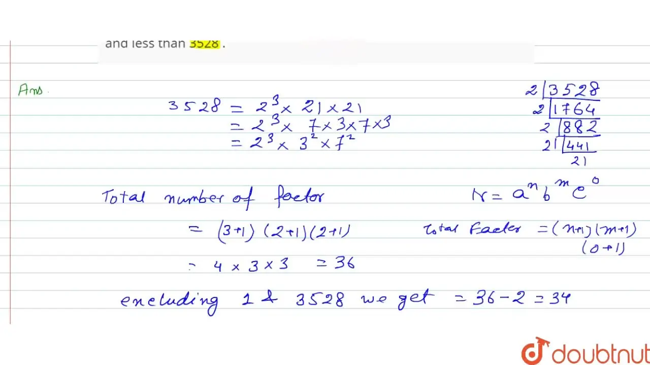 Factors Of 3528