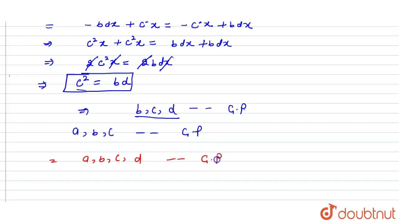 यदि (a+bx)/(a-bx)=(b+cx)/(b-cx)=(c+dx)/(c-dx)(x Ne 0), तो सिध्द कीजिए