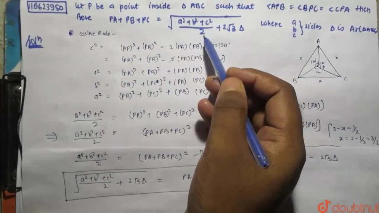 Let P be the point inside that Delta ABC. Such that angle APB angle BP