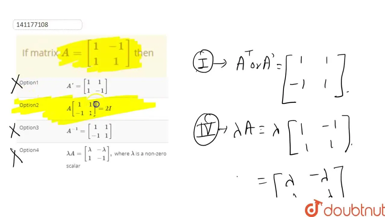 If matrix a 1 1 1 1 then