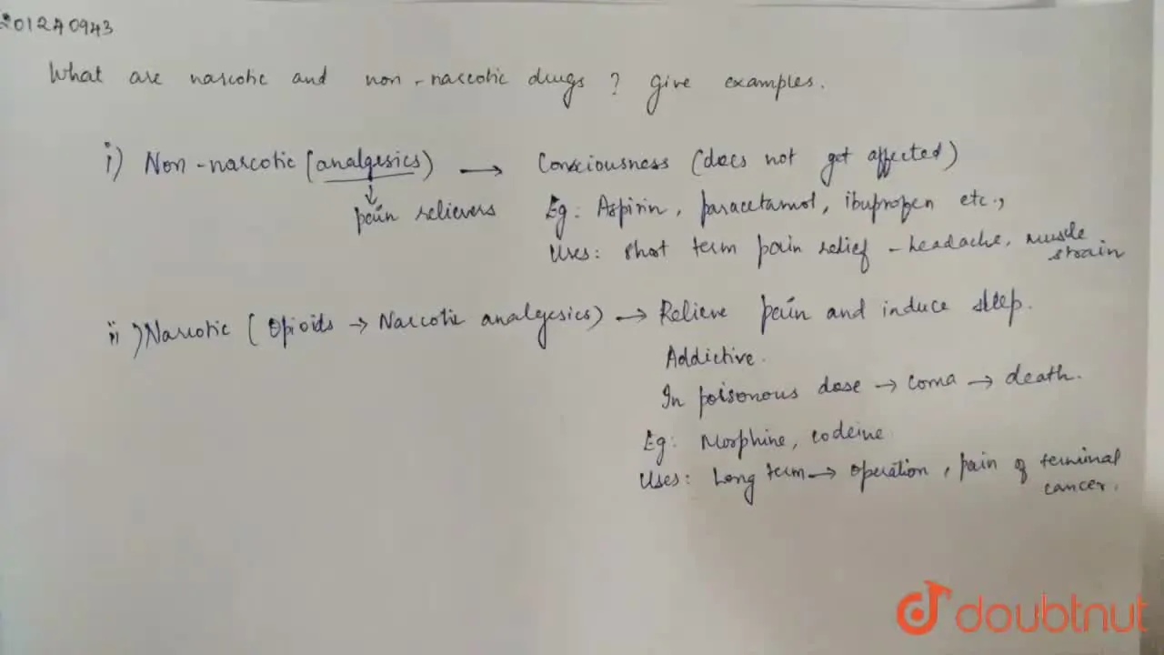 [Tamil] What are narcotic and non- narcotic drugs? Give examples.