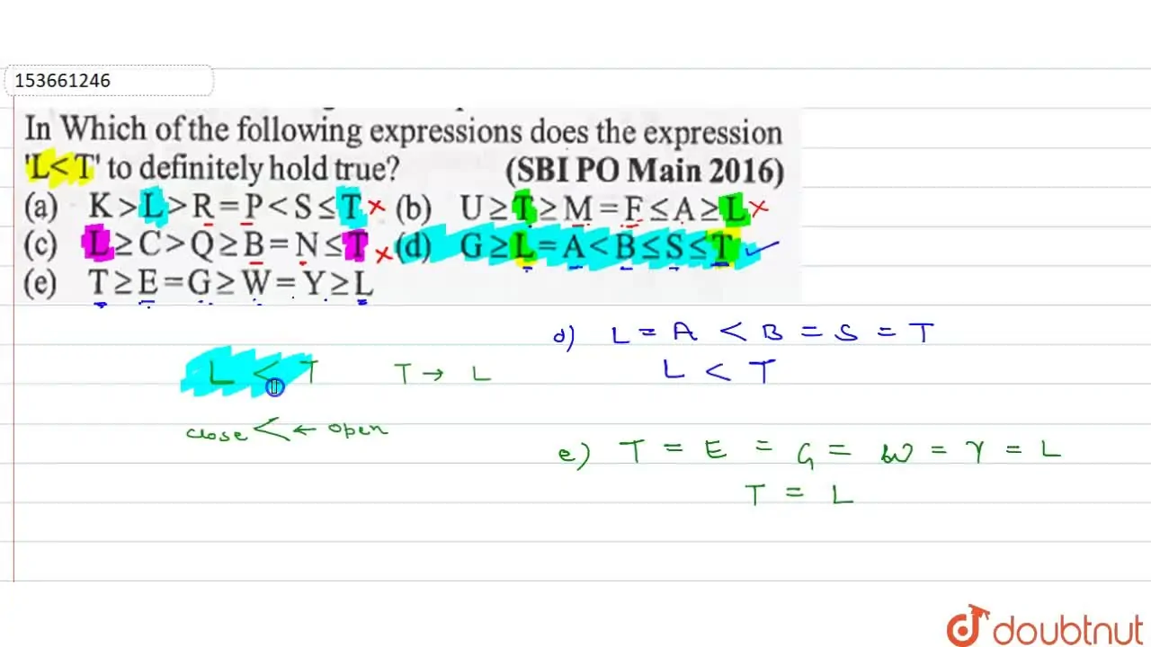 In which of the following expressions does the expression LltT to defi