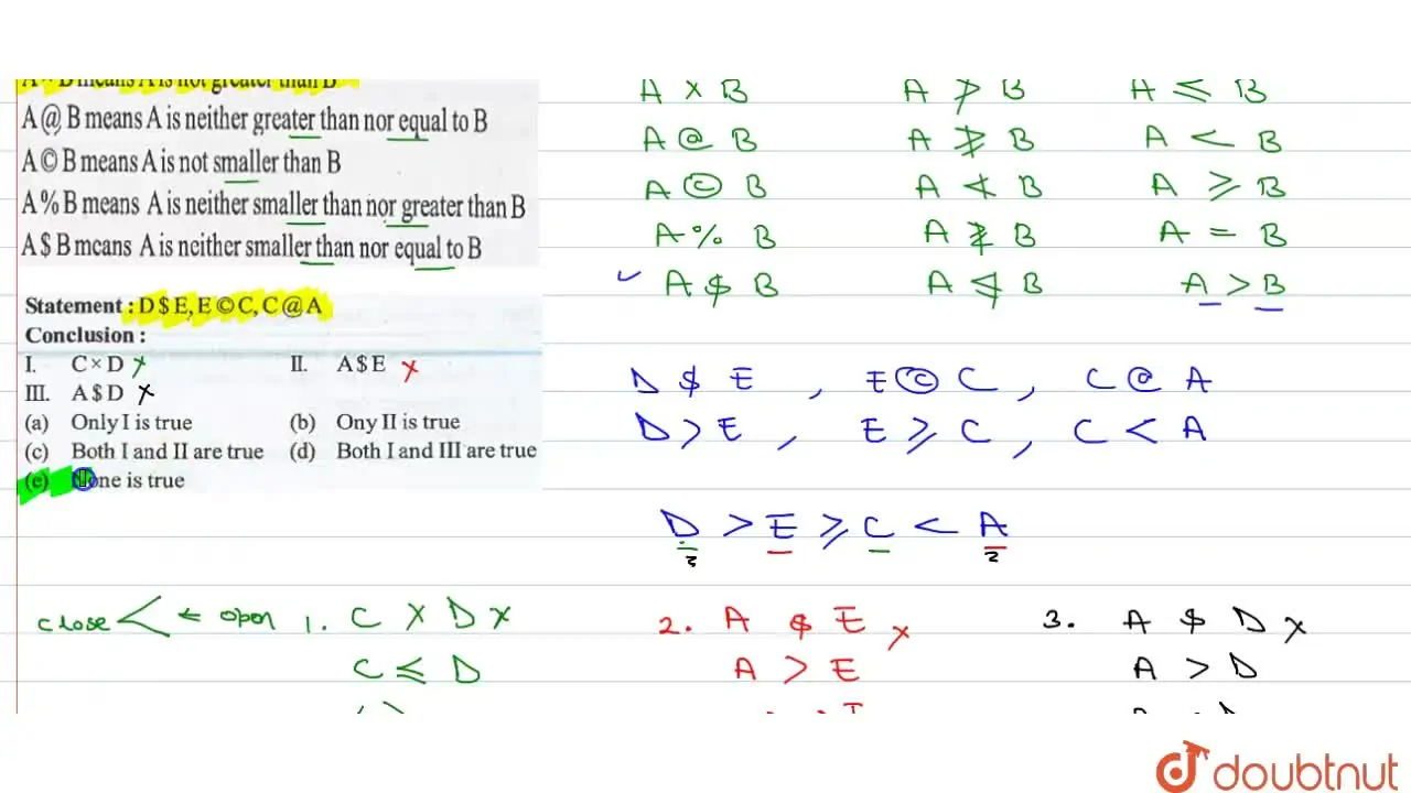 AxxB Means A Is Not Greater Than B A@B Means A Is Neither Greater Th