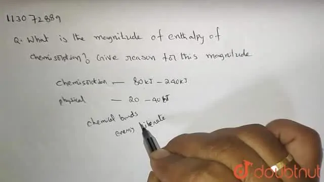 [Telugu] What is the magnitude of enthalpy of chemisorption ? Give rea