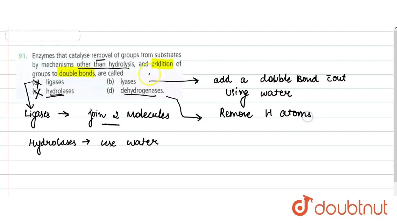 Enzymes that catalyse removal of groups from substrates by mechanisms