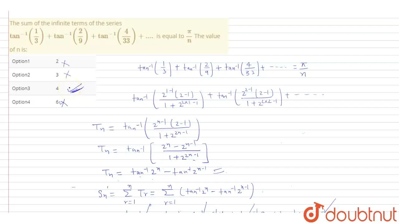 the-sum-of-the-infinite-terms-of-the-series-tan-1-1-3-tan