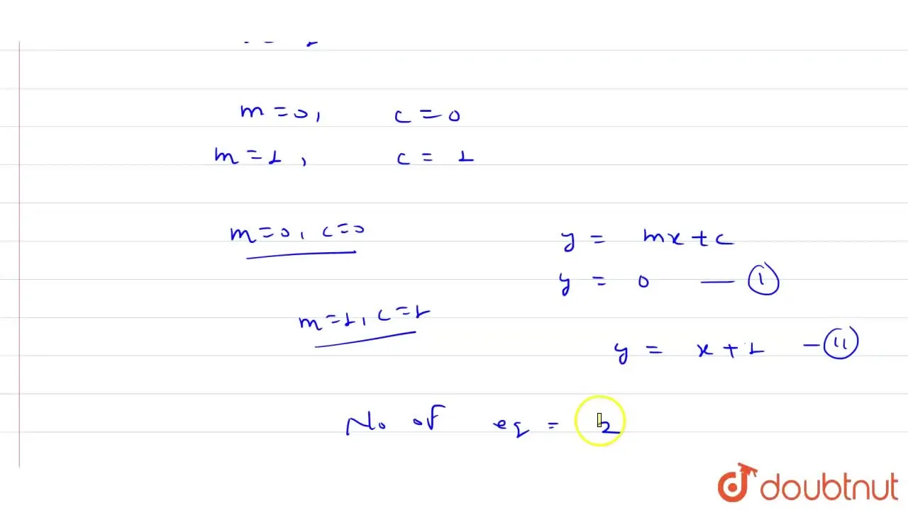 Number Of Straight Lines Which Satisfy The Differential Equation Dy 9404