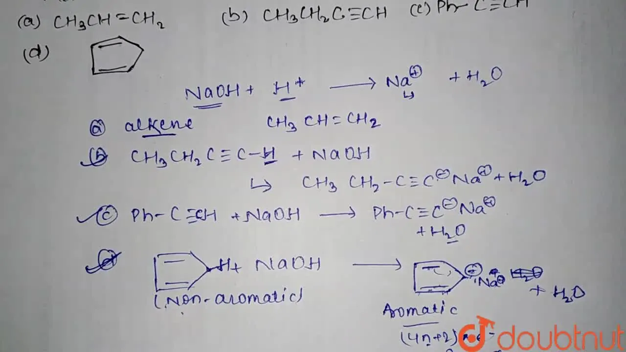 The hydrocarbon which can react with NaOH